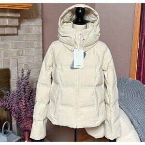 Halfdays Georgie Puffer Jacket Oatmilk XL, New with tags, Removable Hood